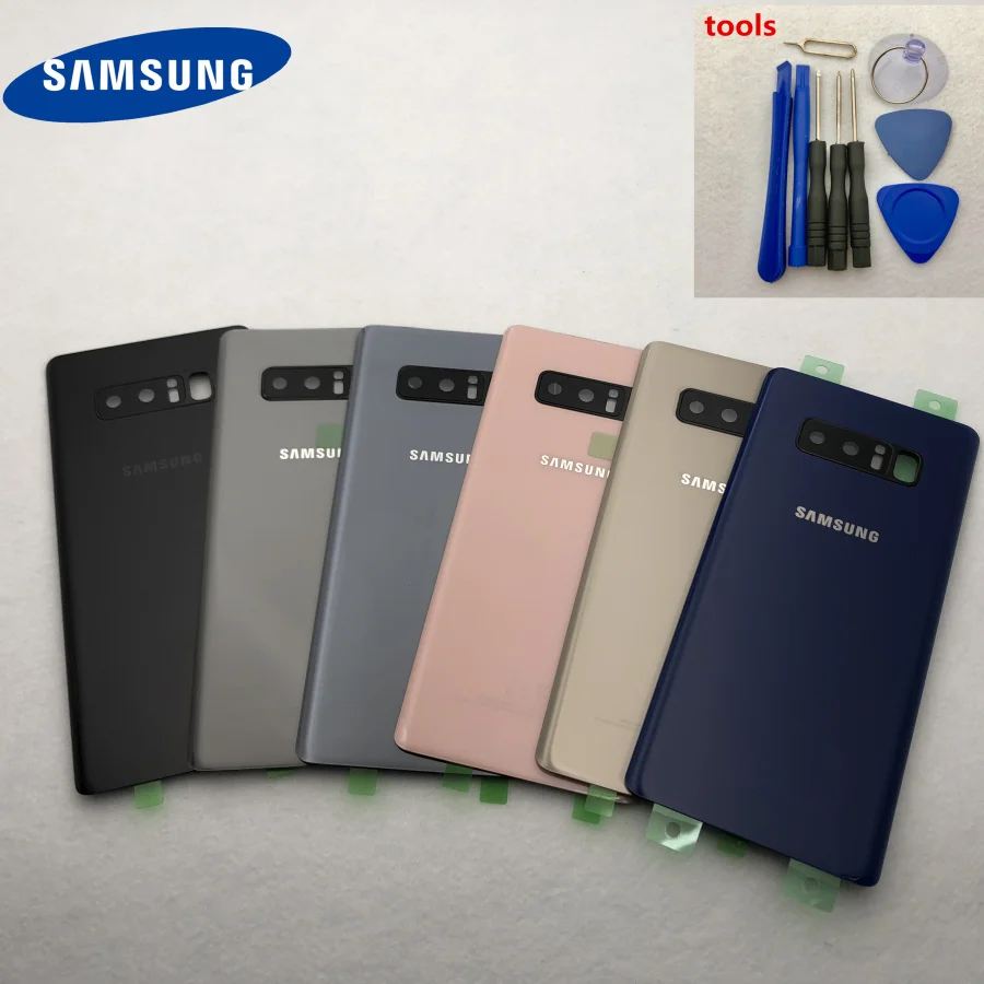 Задняя крышка батарейного отсека note8 сменная стеклянная корпуса + задняя камера