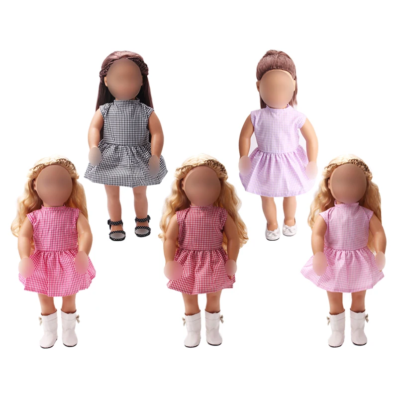 18 inch Girls doll dress Simple plaid skirt in 5 colors American new born clothes Baby toys fit 43 cm baby accessories c121
18 inch Girls doll dress Simple plaid skirt in 5 colors American new born clothes Baby toys fit 43 cm baby accessories c121