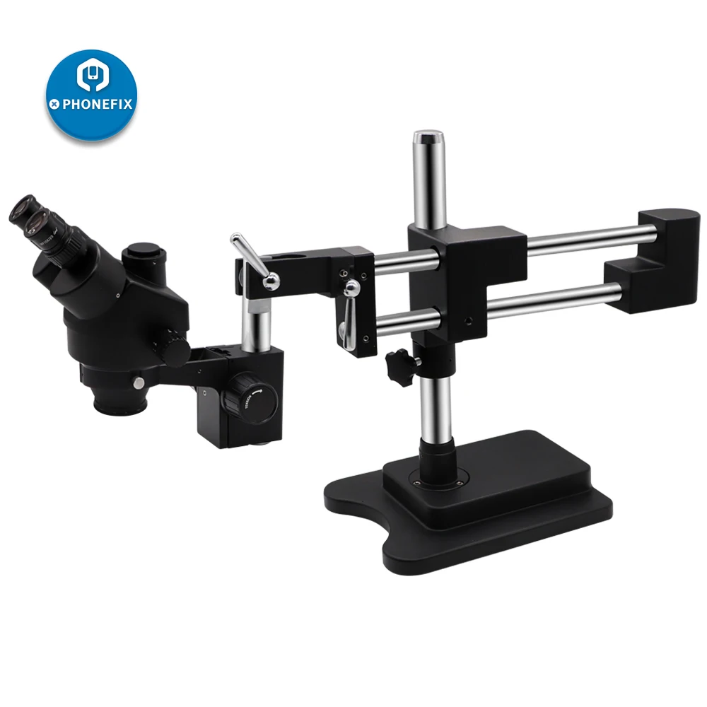 7X-45X Black Simul-Focal Trinocular Stereo Zoom Microscope With Double Arm Boom Stand for Phone PCB Soldering Microscope Set
7X-45X Black Simul-Focal Trinocular Stereo Zoom Microscope With Double Arm Boom Stand for Phone PCB Soldering Microscope Set