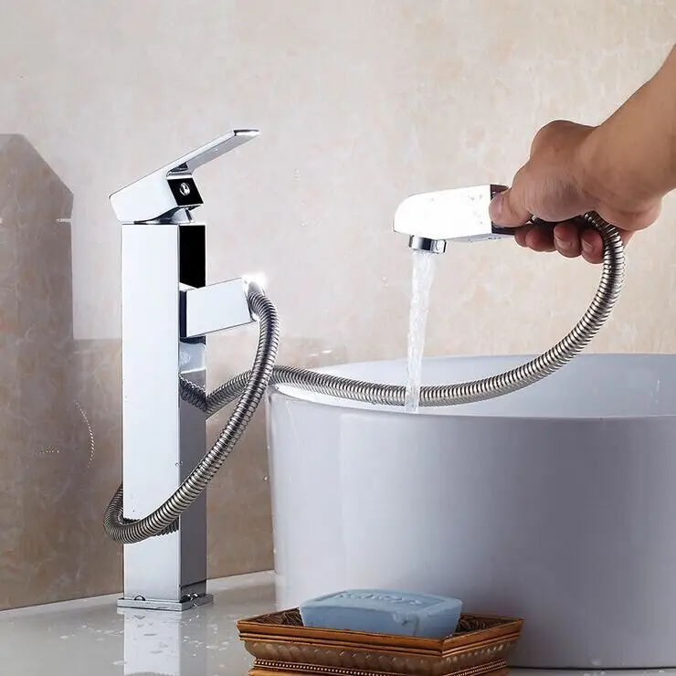 Chrome Copper Basin sink Faucet Pull Out spray spout Hot & Cold Water Tap brass bathroom basin mixer luxury water tap
Chrome Copper Basin sink Faucet Pull Out spray spout Hot & Cold Water Tap brass bathroom basin mixer luxury water tap