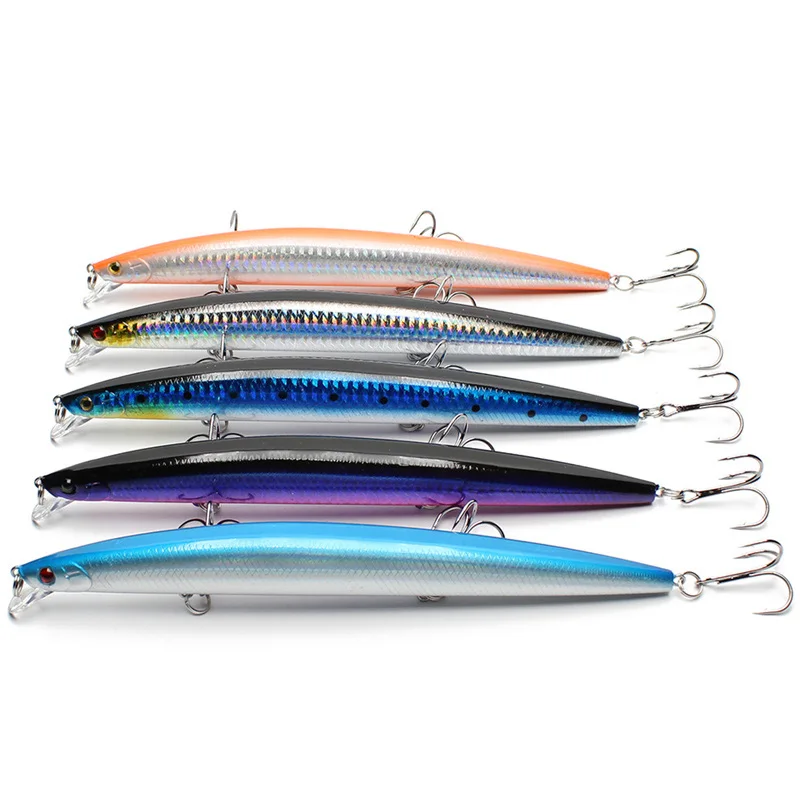 Amlucas New selling 18cm 24g big long Minnow fishing lure bait 3D eyes Strong hooks isca artificial Pesca Sea Fishing WE1100
Amlucas New selling 18cm 24g big long Minnow fishing lure bait 3D eyes Strong hooks isca artificial Pesca Sea Fishing WE1100