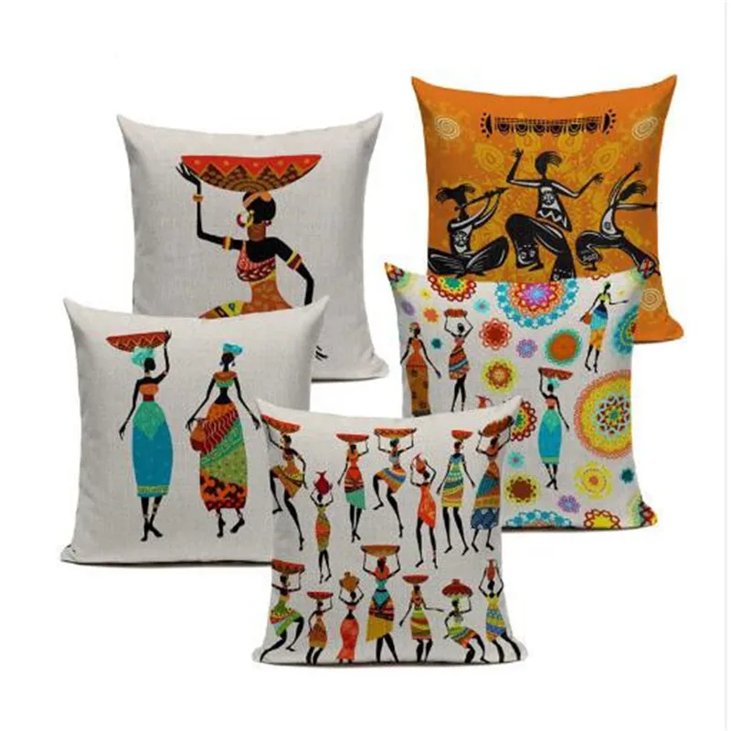 African Woman Cushion Cover Dancing Lady Africa Geometric Pillow Covers Pillow Cases Color Cloth Bedroom Sofa Decoration Ethnic
African Woman Cushion Cover Dancing Lady Africa Geometric Pillow Covers Pillow Cases Color Cloth Bedroom Sofa Decoration Ethnic