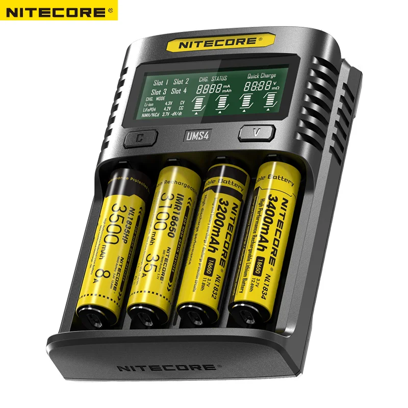 Умное зарядное устройство Nitecore UMS4, разъем USB, 4 A, четыре слота и поддержка быстрой зарядки
Умное зарядное устройство Nitecore UMS4, разъем USB, 4 A, четыре слота и поддержка быстрой зарядки
