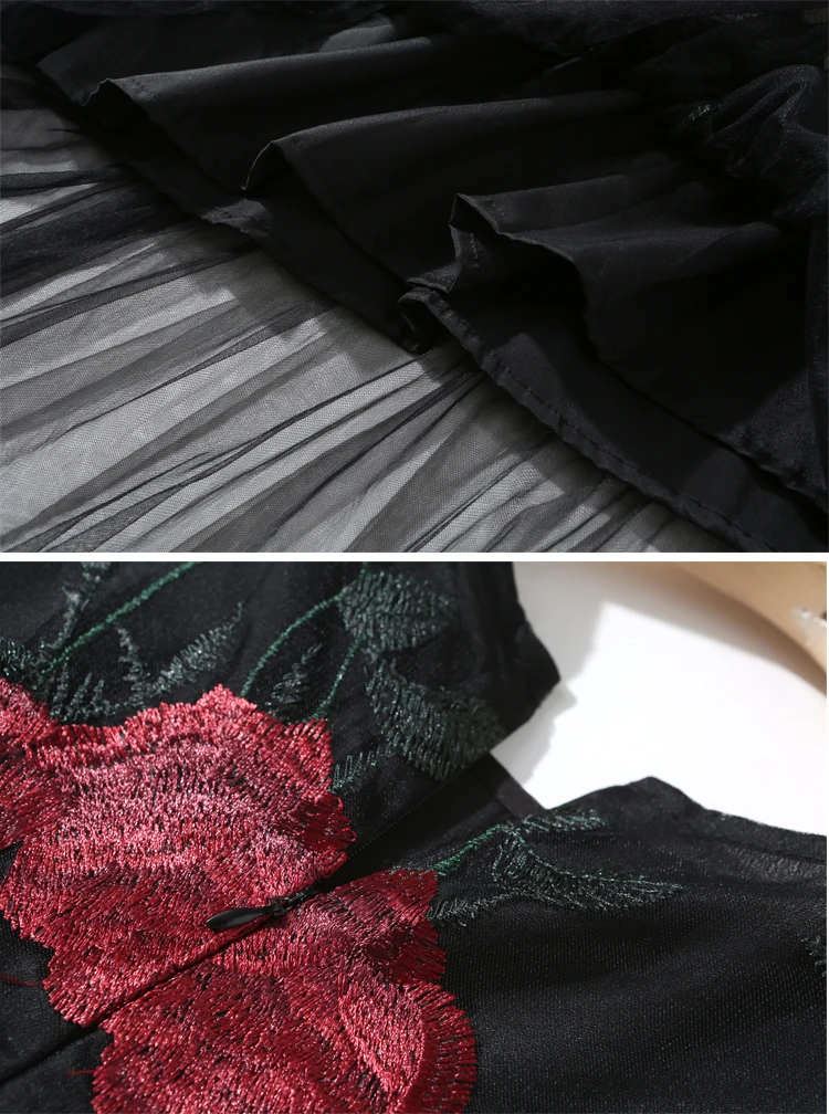 LUKAXSIKAX 2019 New Women Summer Dress High Quality Flowers Embroidery Black Mesh Runway Dress Sleeveless Slim Long Dress
LUKAXSIKAX 2019 New Women Summer Dress High Quality Flowers Embroidery Black Mesh Runway Dress Sleeveless Slim Long Dress