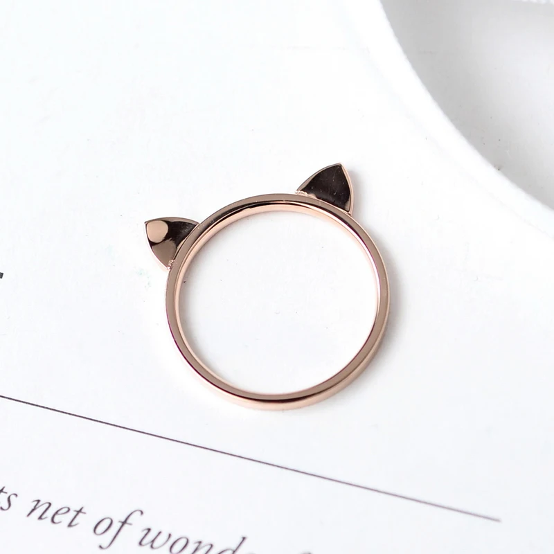YUN RUO Yellow Rose Gold Color Cat Ears Finger Ring for Woman Girl Birthday Gift Wedding Jewelry 316L Stainless Steel Never Fade
YUN RUO Yellow Rose Gold Color Cat Ears Finger Ring for Woman Girl Birthday Gift Wedding Jewelry 316L Stainless Steel Never Fade
