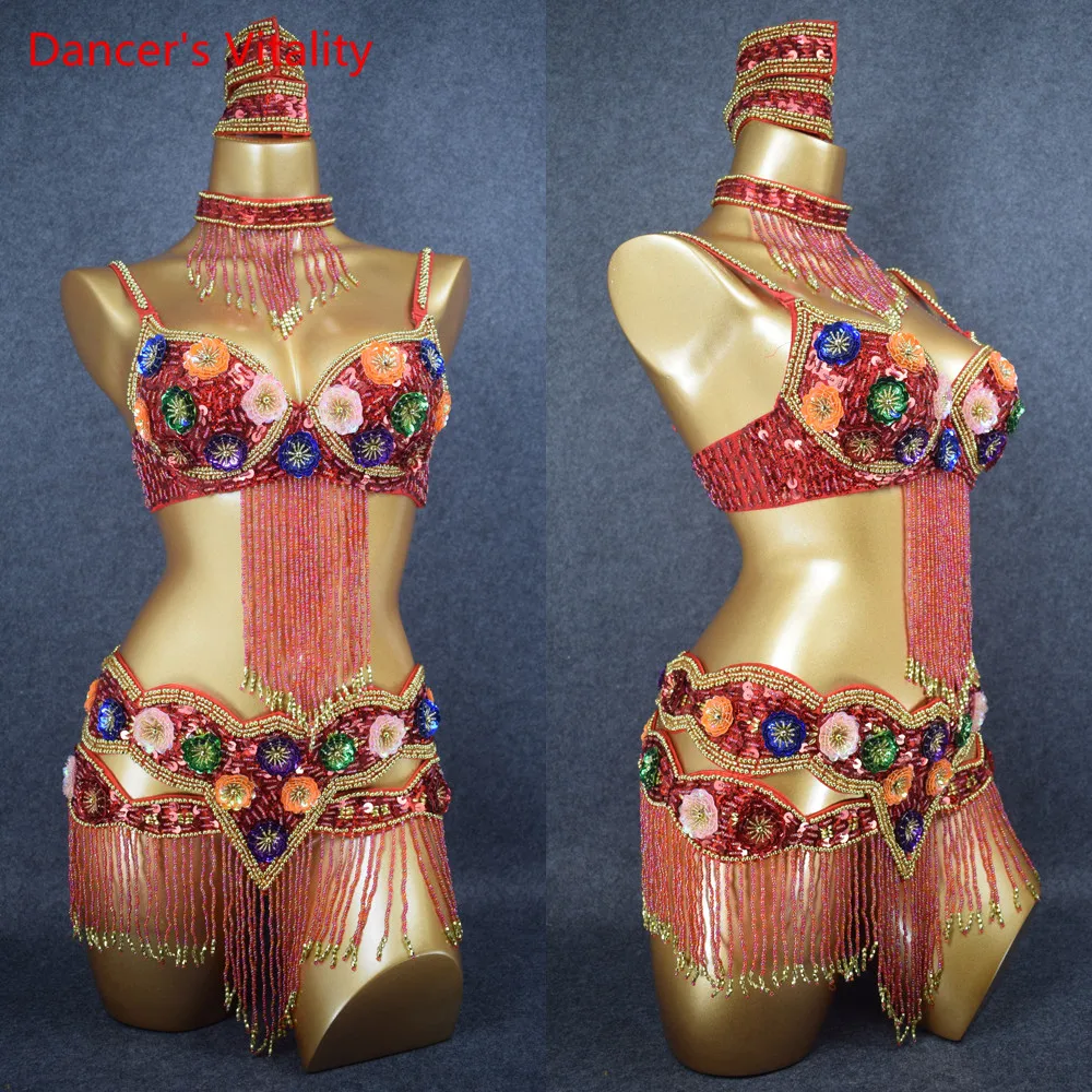 Free Shipping Woman Belly Dancing Clothing Sexy Tassel Beaded Bra&Belt&Necklace&Hand Chain 4Pcs Set Performance Dancwears
Free Shipping Woman Belly Dancing Clothing Sexy Tassel Beaded Bra&Belt&Necklace&Hand Chain 4Pcs Set Performance Dancwears