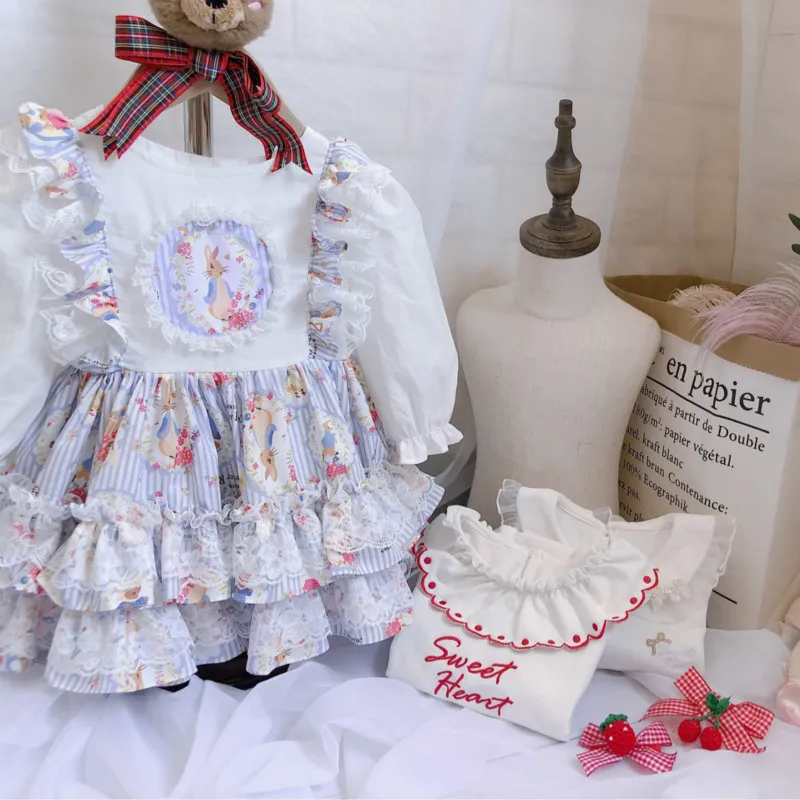 Осень 2019 детская одежда для девочек платье в стиле &quotЛолита" с мультяшным