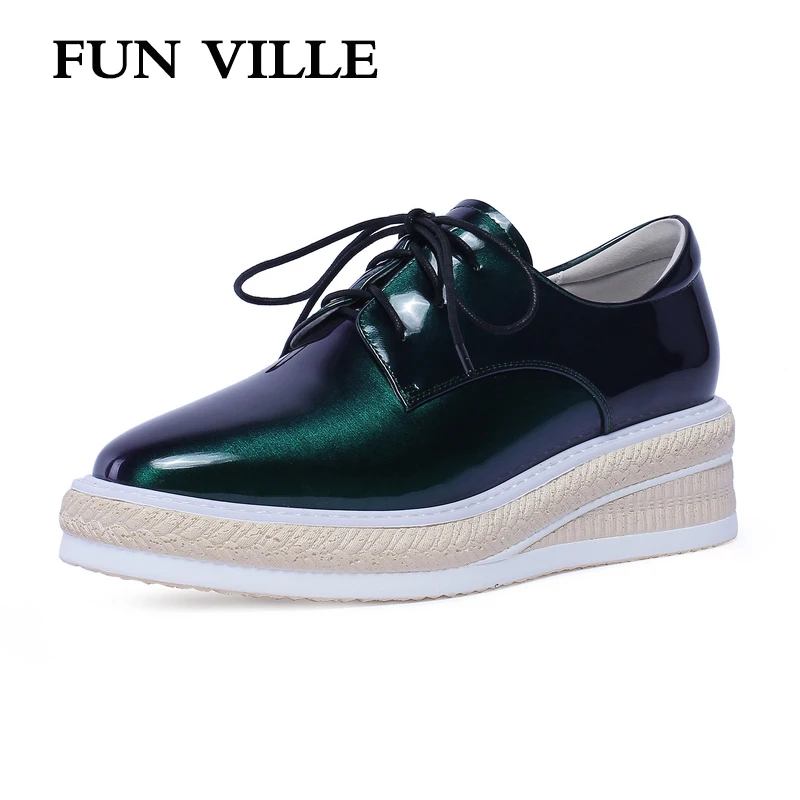 FUN VILLE New Fashion Patent Leather Women Flats Shoes Spring Autumn Thick Platform Casual shoes Round toe Sweet Ladies shoes
FUN VILLE New Fashion Patent Leather Women Flats Shoes Spring Autumn Thick Platform Casual shoes Round toe Sweet Ladies shoes