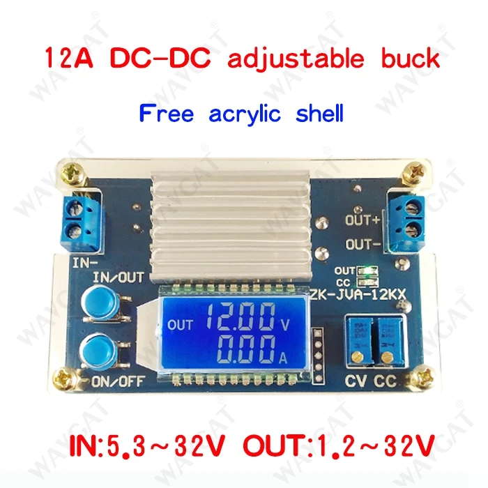 WAVGAT 12A constant voltage constant current LCD digital voltage current display adjustable step-down power supply module
WAVGAT 12A constant voltage constant current LCD digital voltage current display adjustable step-down power supply module