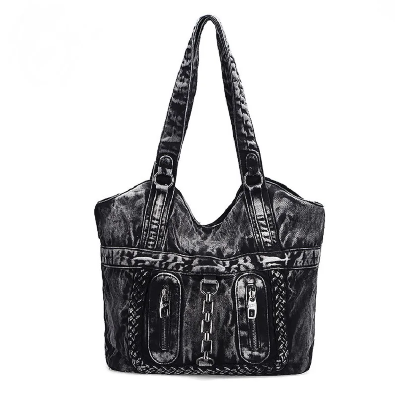 Casual Fashion Zipper bolsa feminina Design Chains Vintage Women Tote Bags Lady Handbags Jeans Denim Shoulder Bag Girls bags
Casual Fashion Zipper bolsa feminina Design Chains Vintage Women Tote Bags Lady Handbags Jeans Denim Shoulder Bag Girls bags