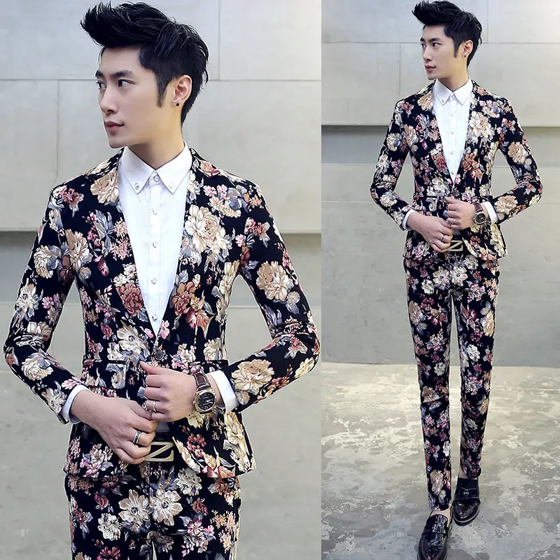 Mens Suits Terno Masculino Costume Homme Floral Suits for Men Fashion Slim Fit Suit Mens Tuxedo 2 Piece Suits
Mens Suits Terno Masculino Costume Homme Floral Suits for Men Fashion Slim Fit Suit Mens Tuxedo 2 Piece Suits