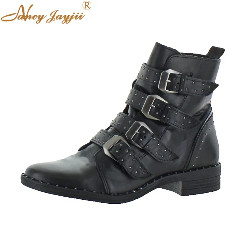 Motorcycle Boots Women Adult Black Solid Ankle Round Toe Buckle Spring/Autumn Med Square heels Mature Concise Nancyjayjii 2019
Motorcycle Boots Women Adult Black Solid Ankle Round Toe Buckle Spring/Autumn Med Square heels Mature Concise Nancyjayjii 2019