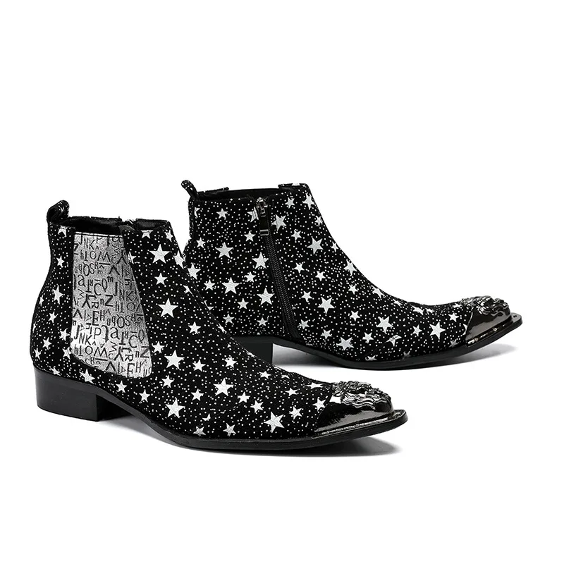 Pentagram Trend Shoes Men's Autumn and Winter Motorcycle Boots Leather Non-slip Metal Steel Toe Chelsea Boots Men's Shoes
Pentagram Trend Shoes Men's Autumn and Winter Motorcycle Boots Leather Non-slip Metal Steel Toe Chelsea Boots Men's Shoes