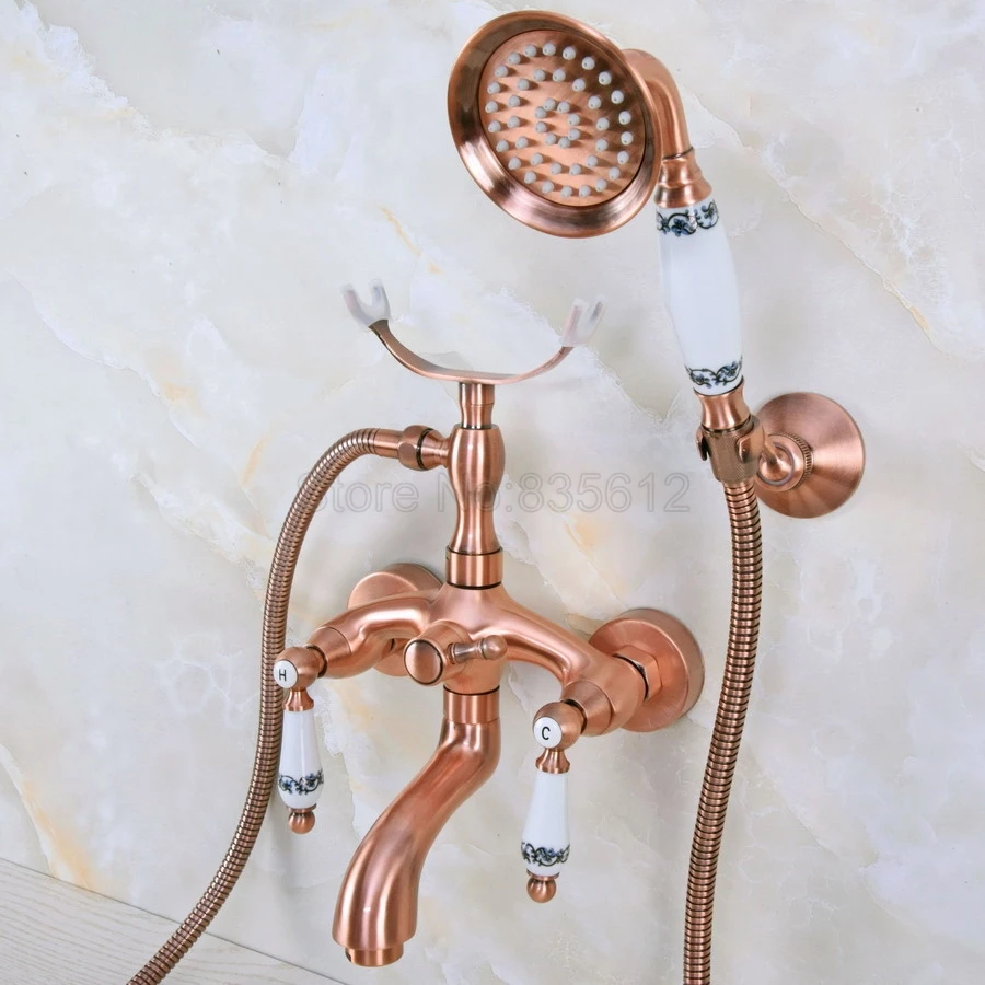 Antique Red Copper Clawfoot Bathtub Faucet Mixer Tap Wall Mounted W/ Hand Spray Shower tna366
Antique Red Copper Clawfoot Bathtub Faucet Mixer Tap Wall Mounted W/ Hand Spray Shower tna366