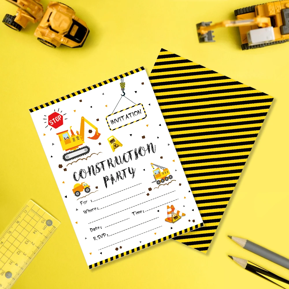 Construction Birthday Theme Invitations Cards Excavator Birthday Party Favor Decorations ZZ004
Construction Birthday Theme Invitations Cards Excavator Birthday Party Favor Decorations ZZ004