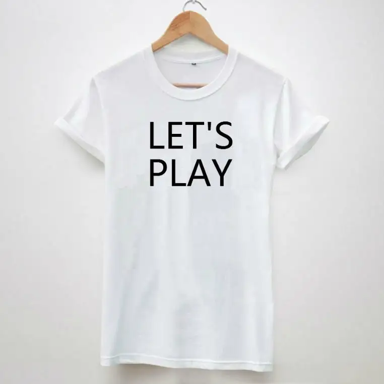 LET'S PLAY Letter Women T shirt Cotton Casual Shirt White For Top Tee Big Size Hipster Latest Drop Ship TZ203-702
LET'S PLAY Letter Women T shirt Cotton Casual Shirt White For Top Tee Big Size Hipster Latest Drop Ship TZ203-702