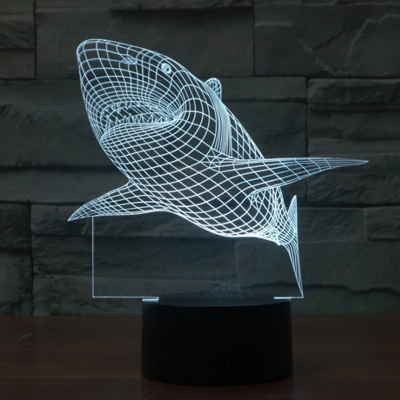 Shark colorful visual stereo light LED gradient 3D light touch charging visual light colorful lamp night light
Shark colorful visual stereo light LED gradient 3D light touch charging visual light colorful lamp night light