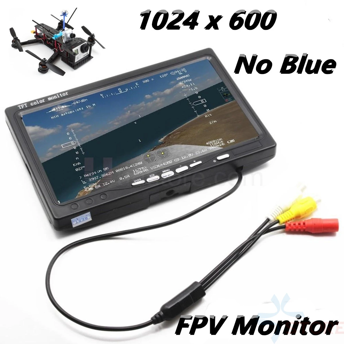 7-дюймовый ЖК-монитор TFT FPV 1024x600 w/T экран без синего цвета FPV монитор фотографии для наземной станции Phantom RC модель QAV250
7-дюймовый ЖК-монитор TFT FPV 1024x600 w/T экран без синего цвета FPV монитор фотографии для наземной станции Phantom RC модель QAV250