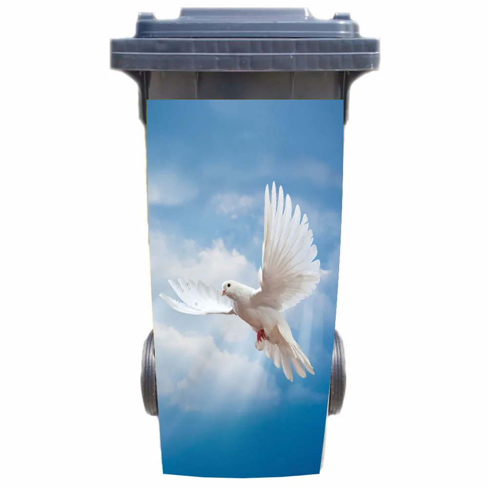 Фото DIY голубое небо Peace Dove клей съемный водостойкий стикер этикеты Для Мусора корзина(China)