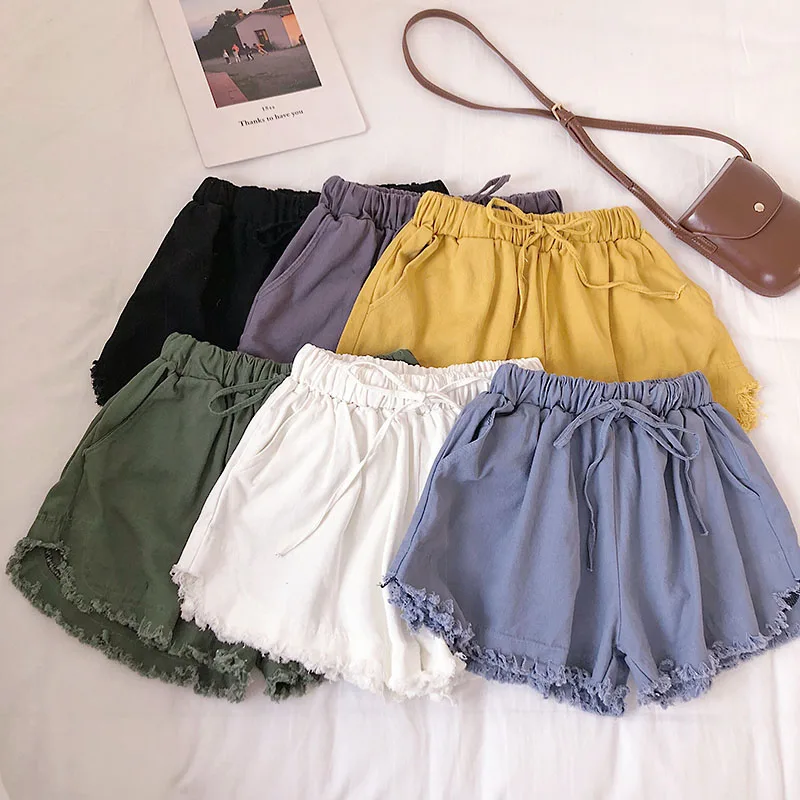2019 New Summer Women Casual Shorts Solid Elastic High Waist Shorts Female All Match Student Shorts Tie Bow Wide Leg Shorts S519
2019 New Summer Women Casual Shorts Solid Elastic High Waist Shorts Female All Match Student Shorts Tie Bow Wide Leg Shorts S519