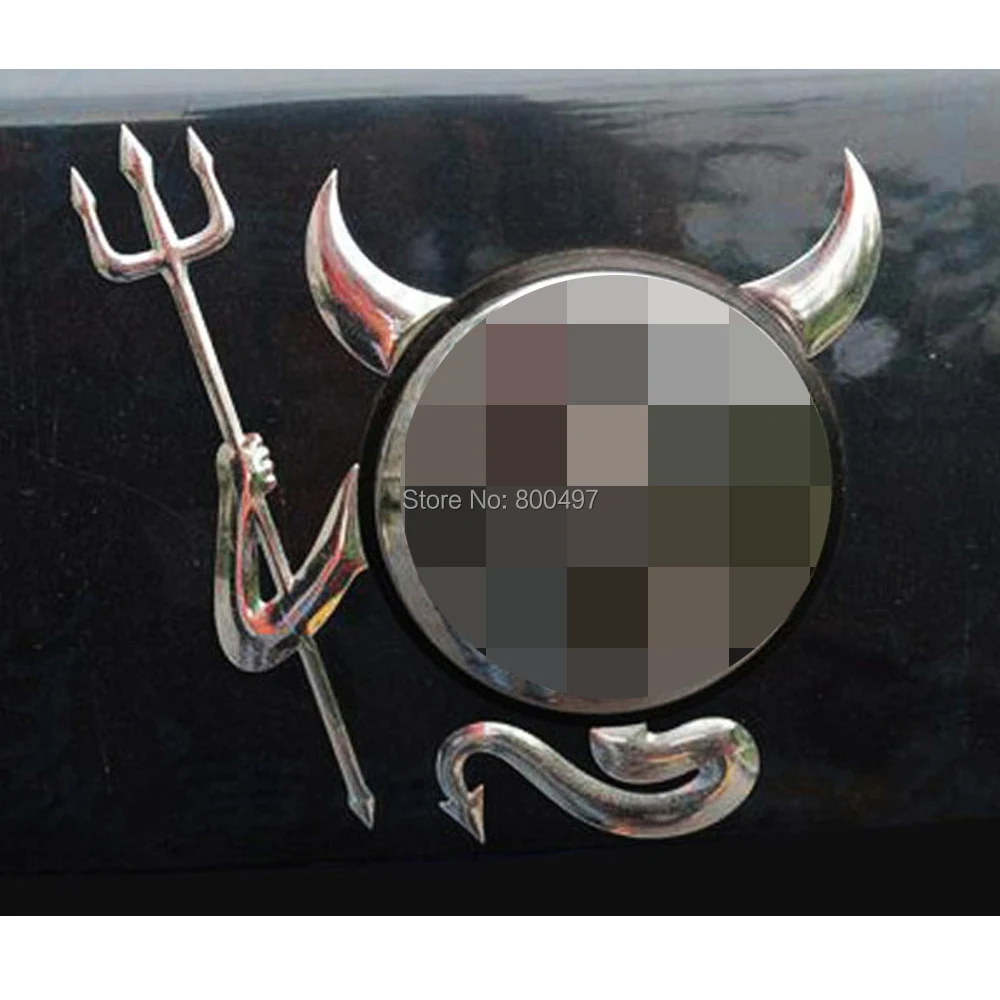 Автомобильные наклейки из ПВХ 3D Серебряная наклейка в дьявольском стиле