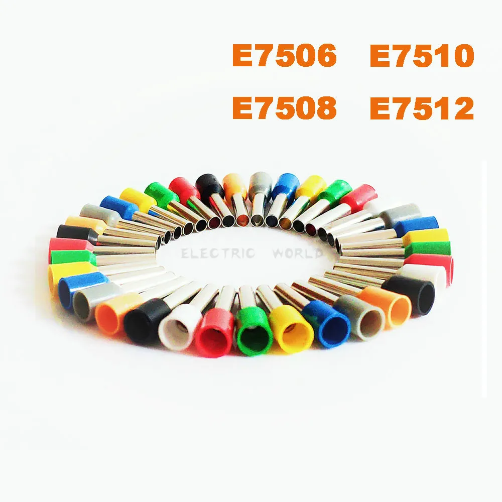 E7506 E7508 Tube Insulated cord end terminals 0.5mm Cable Connector wire terminals Insulating Crimp wire Connector E7510 E7512
E7506 E7508 Tube Insulated cord end terminals 0.5mm Cable Connector wire terminals Insulating Crimp wire Connector E7510 E7512
