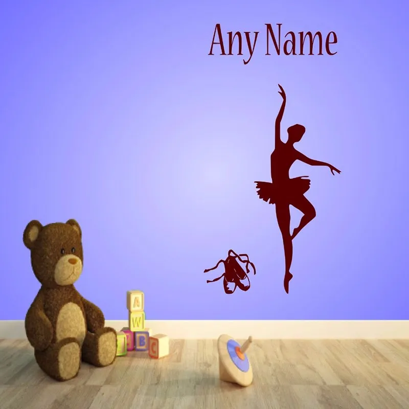 New Elegant Personalized Ballerina Vinyl Wall Sticker Any Name Bedroom Kids Art Decal Gift Living Room Decor Home | Дом и сад