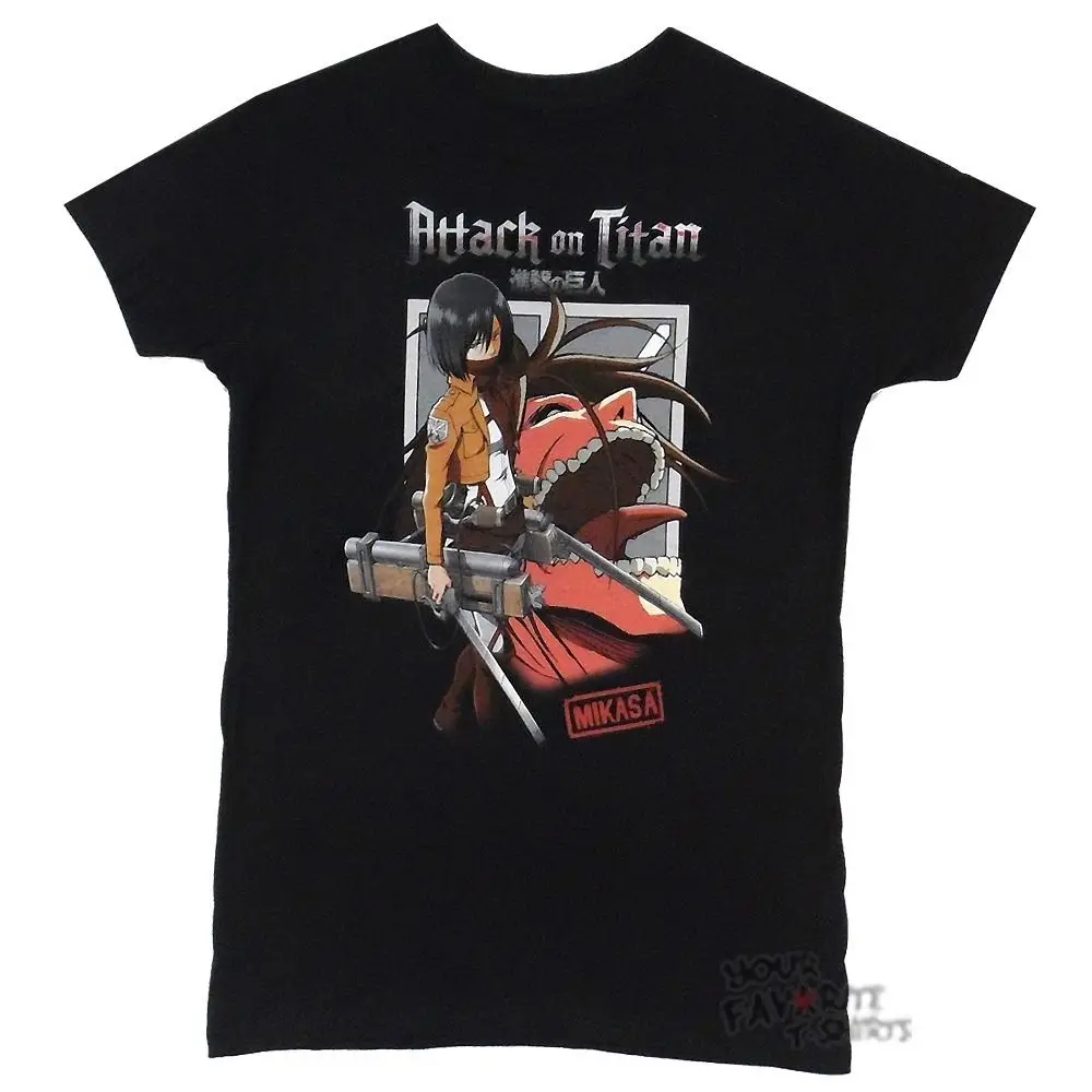 Attack On Titan Mikasa With Junior футболка Бесплатная доставка Harajuku топы Футболка модная