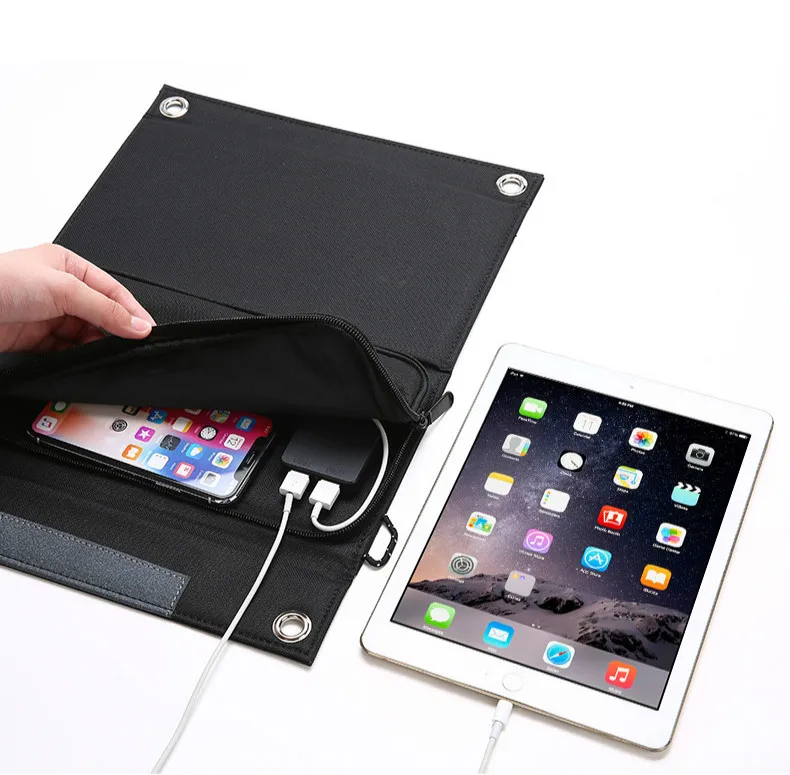 28w solar folding charger outdoor phone tablet charging folding bag solar mobile power Dual USB adopted SUNPOWER Panel For Xiaom
28w solar folding charger outdoor phone tablet charging folding bag solar mobile power Dual USB adopted SUNPOWER Panel For Xiaom