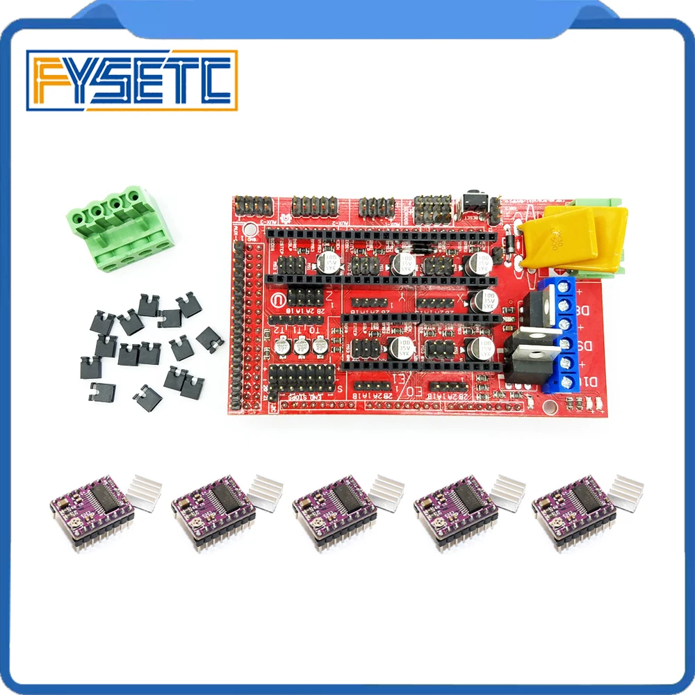 CNC 3D Printer Kit RAMPS 1.4 Controller Control Panel for Arduino Mega Devlepment Board+ 5x DRV8825 Stepper Motor Driver Module
CNC 3D Printer Kit RAMPS 1.4 Controller Control Panel for Arduino Mega Devlepment Board+ 5x DRV8825 Stepper Motor Driver Module