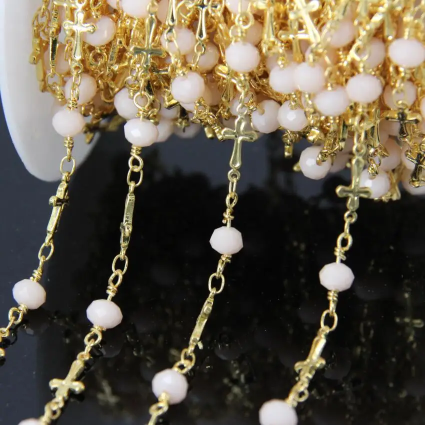 5Meter Candy pink Glass Faceted Rondelle bead Chain,gold plated Cross Rosary Chains,Tone Wire Wrapped Necklace Fashion Jewelry
5Meter Candy pink Glass Faceted Rondelle bead Chain,gold plated Cross Rosary Chains,Tone Wire Wrapped Necklace Fashion Jewelry