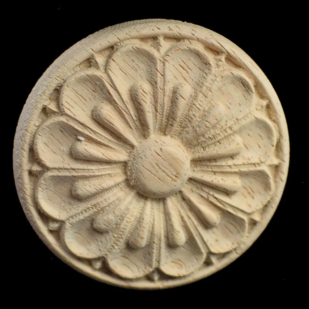Carved Flower Carving Round Wood Appliques for Furniture Cabinet Unpainted Wooden Mouldings Decal Decorative Figurine
Carved Flower Carving Round Wood Appliques for Furniture Cabinet Unpainted Wooden Mouldings Decal Decorative Figurine