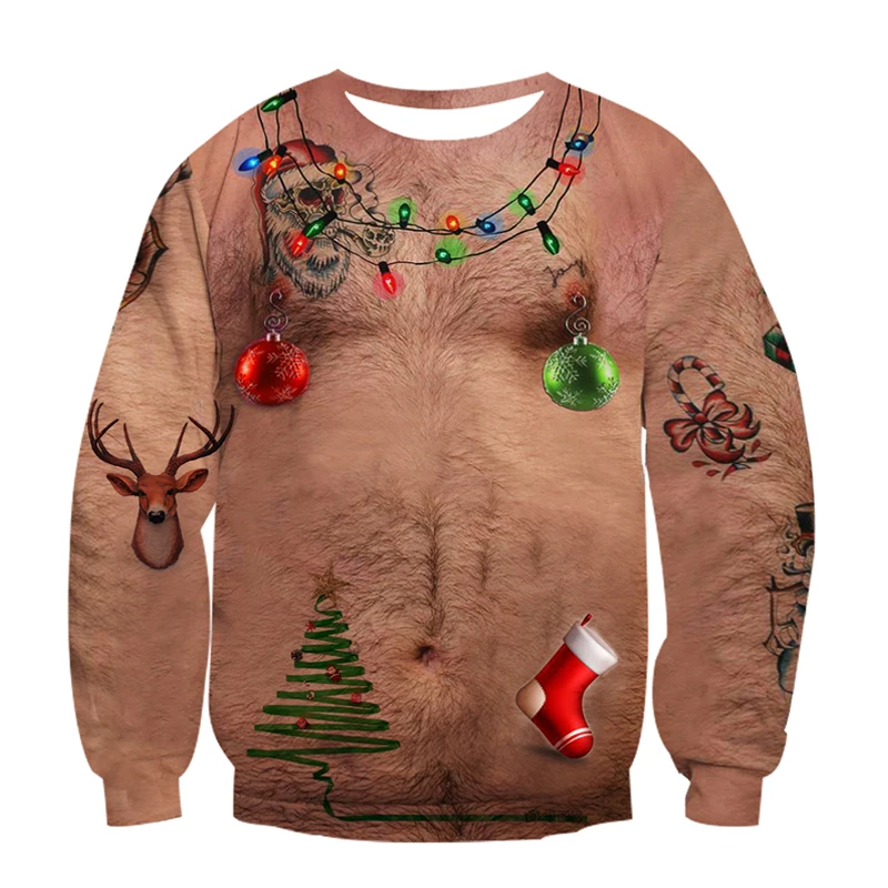Raisevern Ugly Christmas 3D Hoodies Sweatshirt Chest Hair Print Funny Hoodie Moletom Outerwear Unisex Tops Pullover Hombre
Raisevern Ugly Christmas 3D Hoodies Sweatshirt Chest Hair Print Funny Hoodie Moletom Outerwear Unisex Tops Pullover Hombre