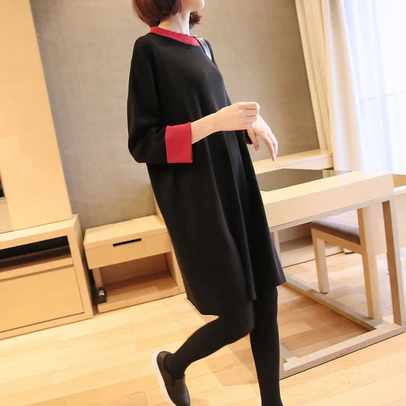Mid-length knit dress autumn and winter new large size women's long-sleeved loose bottoming sweater
Mid-length knit dress autumn and winter new large size women's long-sleeved loose bottoming sweater