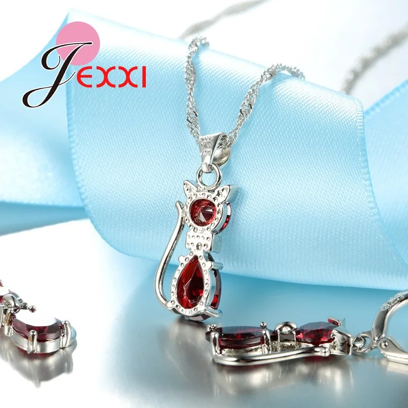 Cute Cat Pendant Necklaces Hoop Earrings Jewelry Sets For Women Girls Water Drop Cubic Zircon Bridal Jewelry Set 7 Colors
Cute Cat Pendant Necklaces Hoop Earrings Jewelry Sets For Women Girls Water Drop Cubic Zircon Bridal Jewelry Set 7 Colors