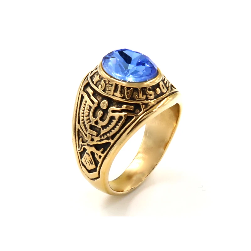 New store Promotions Wholesale Military male finger The New ring Navy army Stainless steel men Gold ring,stone rings for mens
New store Promotions Wholesale Military male finger The New ring Navy army Stainless steel men Gold ring,stone rings for mens