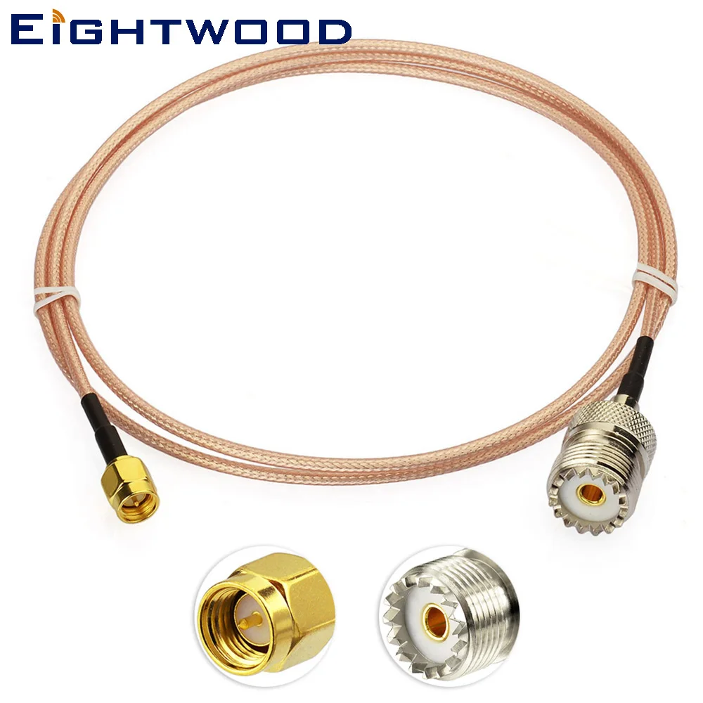 Eightwood SMA Мужской UHF Женский SO239 RG316 коаксиальный кабель 100 см удлинитель для CB радио