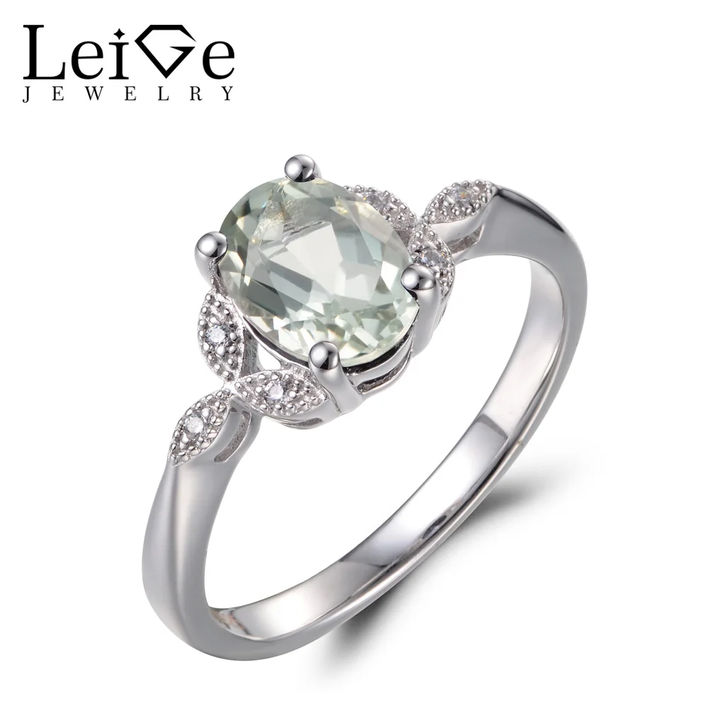 Leige Jewelry Real Natural Green Amethyst Rings Cocktail Rings Oval Cut Gemstone 925 Sterling Silver Fine Jewelry for Women
Leige Jewelry Real Natural Green Amethyst Rings Cocktail Rings Oval Cut Gemstone 925 Sterling Silver Fine Jewelry for Women