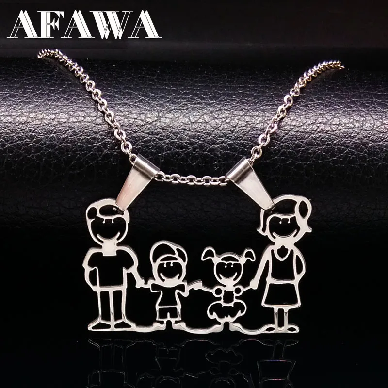 Stainless Steel Necklace Mama Family Necklaces Silver Color Love Boy Girl Pendant Jewelry Women Christmas Gift N333S01
Stainless Steel Necklace Mama Family Necklaces Silver Color Love Boy Girl Pendant Jewelry Women Christmas Gift N333S01