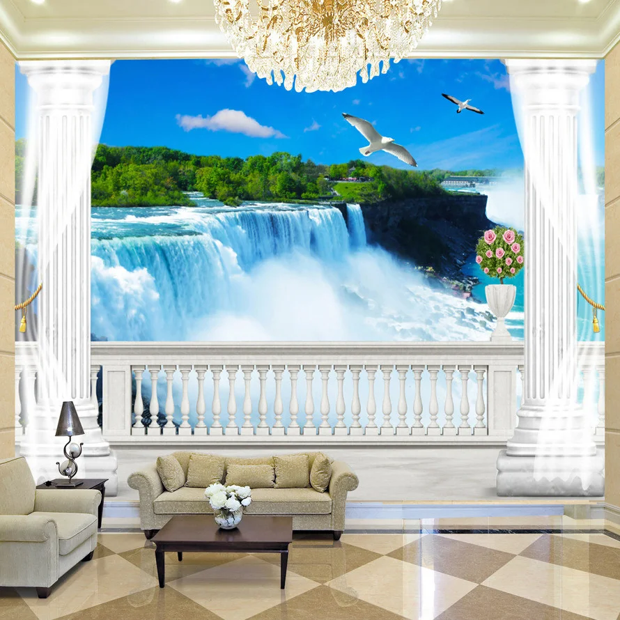 Simulated Balcony Waterfall Nature Scenery Photo Mural For Living Room TV Sofa Backdrop Wall Non-woven Custom Size 3D Wallpaper
Simulated Balcony Waterfall Nature Scenery Photo Mural For Living Room TV Sofa Backdrop Wall Non-woven Custom Size 3D Wallpaper