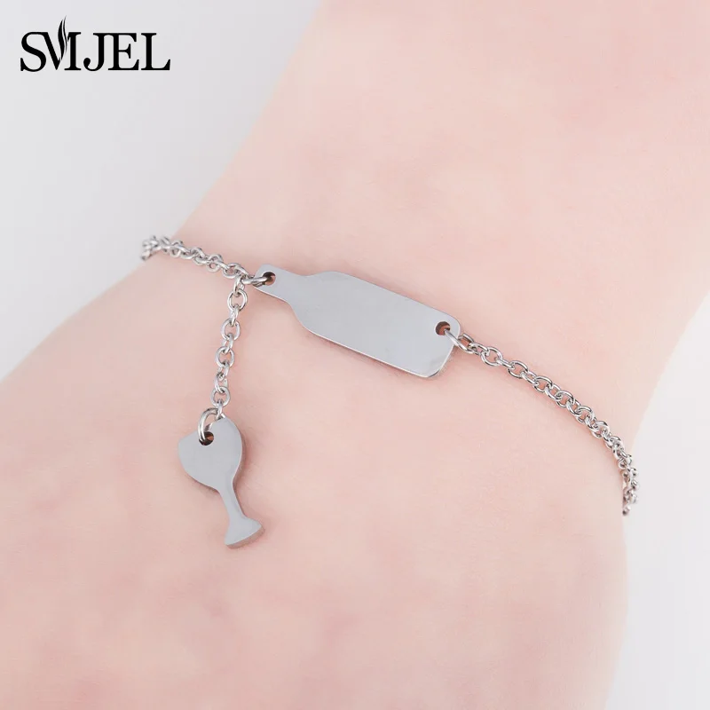 Браслет из нержавеющей стали SMJEL, чашка в бутылке, Очаровательное Вино, женское модное ювелирное изделие, регулируемый браслет
Браслет из нержавеющей стали SMJEL, чашка в бутылке, Очаровательное Вино, женское модное ювелирное изделие, регулируемый браслет