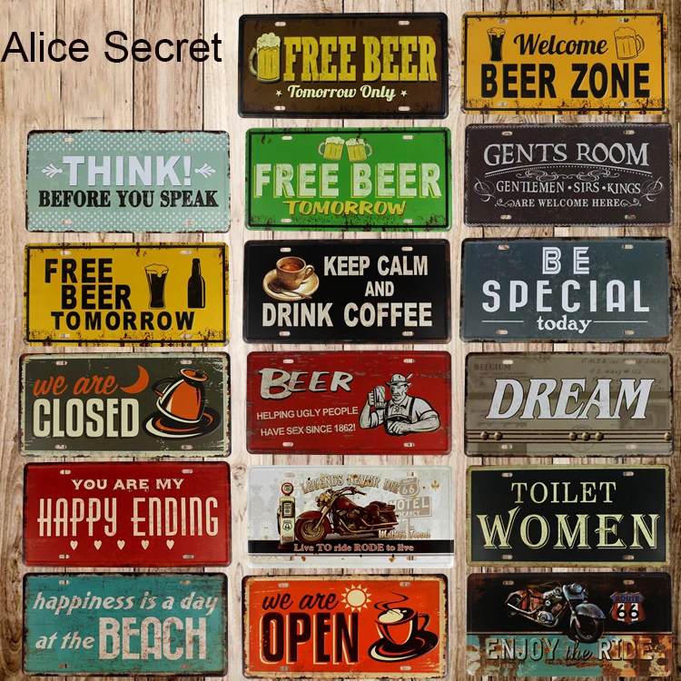 Bar Decor metal Plates Car Number License metal tin tign Bar Decor Metal Plaque Tin Sign Bar Garage Pub Shop Home Decor
Bar Decor metal Plates Car Number License metal tin tign Bar Decor Metal Plaque Tin Sign Bar Garage Pub Shop Home Decor