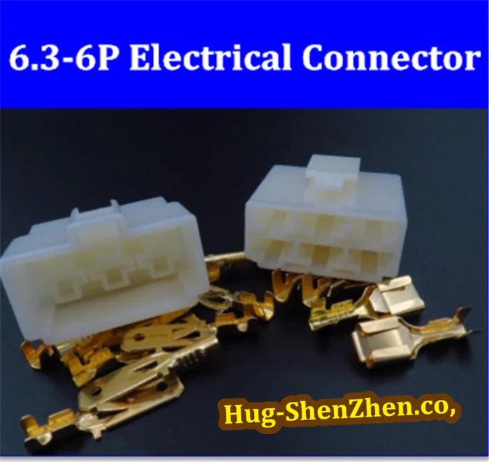 20pcs/lot 6.3 serie 6P electronical connector Kits Male Female plug terminals for Motorcycle Motorbike Car connector
20pcs/lot 6.3 serie 6P electronical connector Kits Male Female plug terminals for Motorcycle Motorbike Car connector
