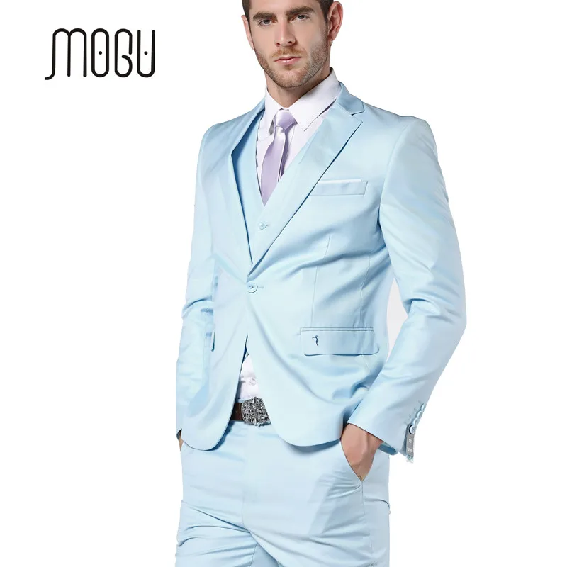 MOGU 2017 New Arrival Mens Suits Light Blue Wedding Suits For Men Slim Fit Suits for Men 3 Piece (Jacket+Pants+Vest) Men Suit
MOGU 2017 New Arrival Mens Suits Light Blue Wedding Suits For Men Slim Fit Suits for Men 3 Piece (Jacket+Pants+Vest) Men Suit