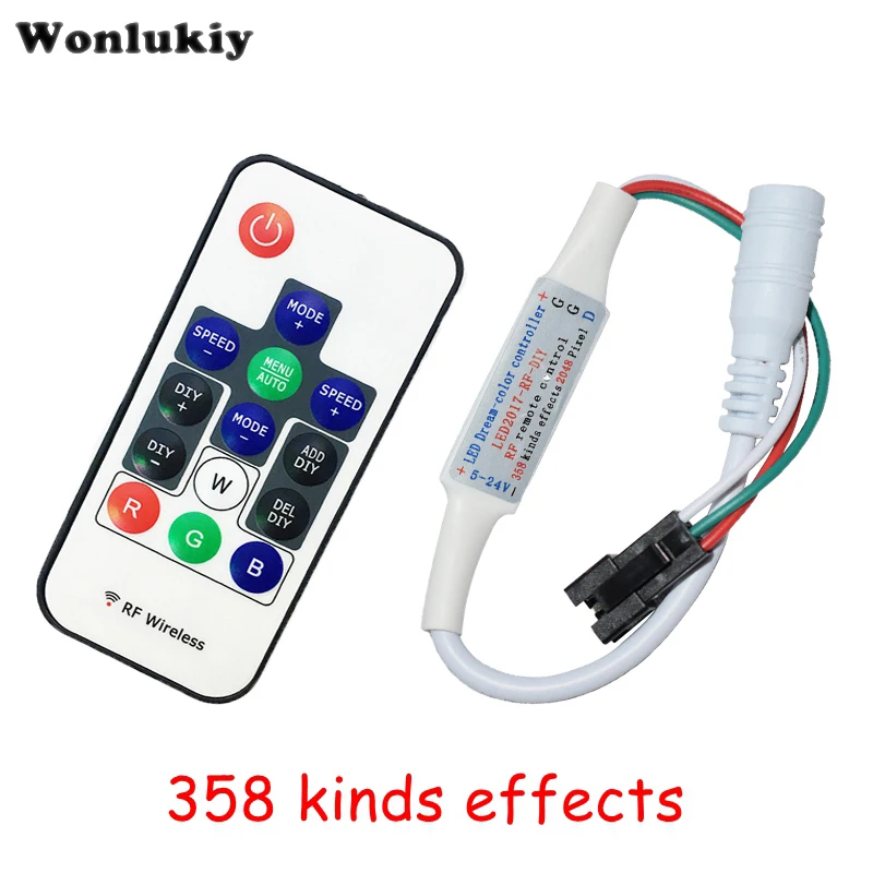 WS2811 WS2812B Светодиодная лента мини контроллер DC 5 в-24 в 14 ключей RF беспроводной пульт
