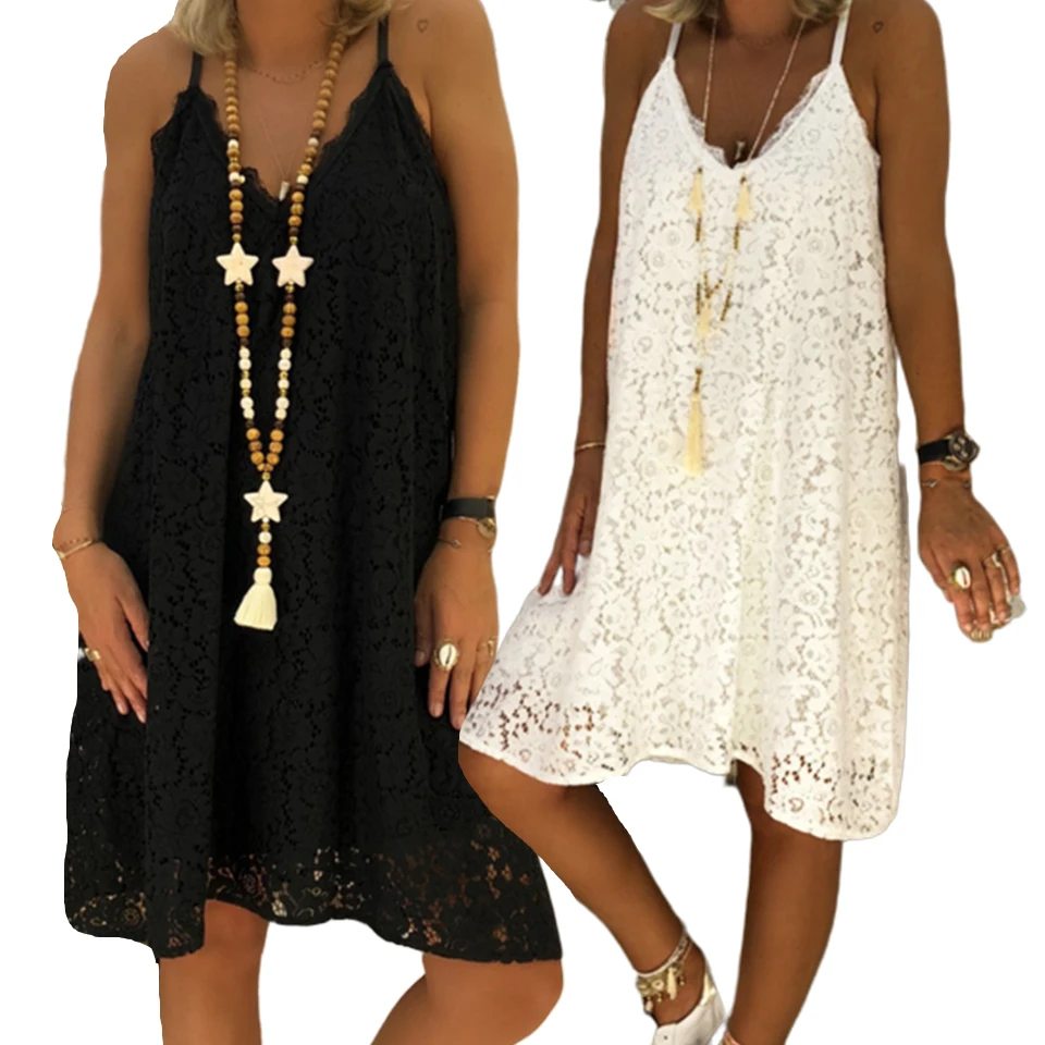 Hollow Lace Sleeveless Casual V Neck Dress Suspender Sukienka Summer Dresses Robe Femme Ete 2021 Beach Women Plus Size 5xl Kleid
Hollow Lace Sleeveless Casual V Neck Dress Suspender Sukienka Summer Dresses Robe Femme Ete 2021 Beach Women Plus Size 5xl Kleid