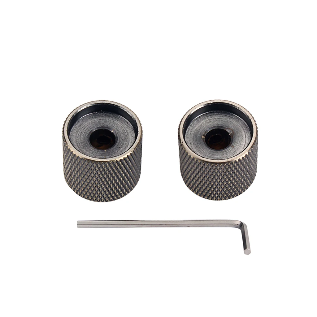 Pack of 2 Electric Guitar Bass Volume Tone Electronic Control Knobs Cap with Wrench
Pack of 2 Electric Guitar Bass Volume Tone Electronic Control Knobs Cap with Wrench