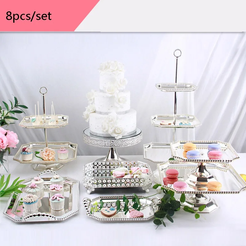 8PCS/Set sliver plate dessert fruit tray wedding dessert table cake stand home Set up storage tray Display stand decorationTZ006
8PCS/Set sliver plate dessert fruit tray wedding dessert table cake stand home Set up storage tray Display stand decorationTZ006