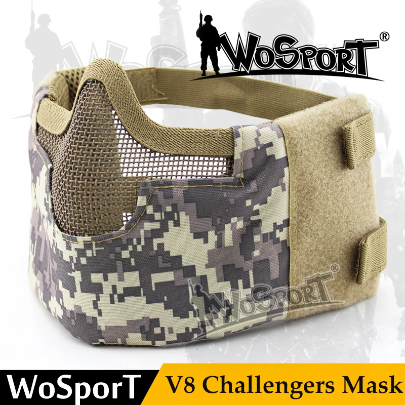WOSPORT Пейнтбол Половина лица V8 Стальная Сетчатая Тактическая Военная защитная маска для страйкбола игры военный Косплей обучение
WOSPORT Пейнтбол Половина лица V8 Стальная Сетчатая Тактическая Военная защитная маска для страйкбола игры военный Косплей обучение