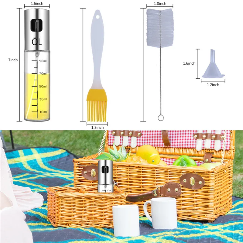 4 Pcs Oil Sprayer Dispenser Set Oil Spray Bottle Stainless Steel Oil Liquid Dispenser With Cleanning Brush Kitchen BBQ Baking
4 Pcs Oil Sprayer Dispenser Set Oil Spray Bottle Stainless Steel Oil Liquid Dispenser With Cleanning Brush Kitchen BBQ Baking